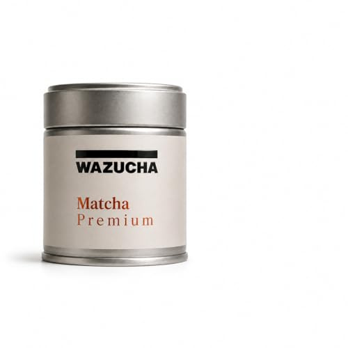 Wazucha Matcha Premium – Tè Matcha Giapponese di Uji – Macinato a Pietra – Gusto Equilibrato Ideale per Matcha Latte – 30 g