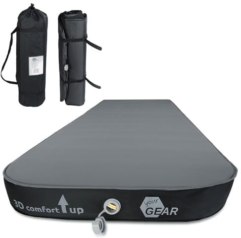 your GEAR ISO 3D Komfortmatratze - 10 cm Dick, Selbstfüllende Isomatte mit TPU Luftkammer für Camping und Gästebett, Ganzjahrestauglich