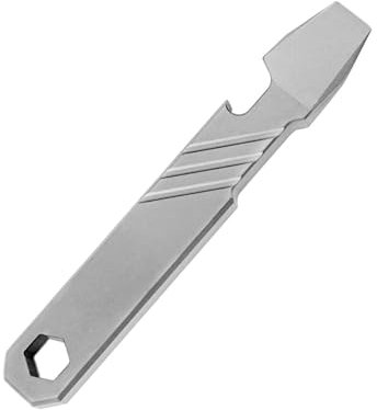 Titanium Mini EDC Pry Bar - Compact Portable Multifunction Crowbar, Bottle Opener, Wrench, Keychain Multi Tool for Outdoor Camping