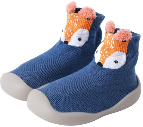 XQ&XG Baby rutschfeste Lauflernschuhe Kleinkind Cartoon rutschfeste Sockenschuhe Baby Schuhe Weicher Stricken Kinderschuhe Unisex Babybodenschuhe Hausschuhe für Mädchen Junge