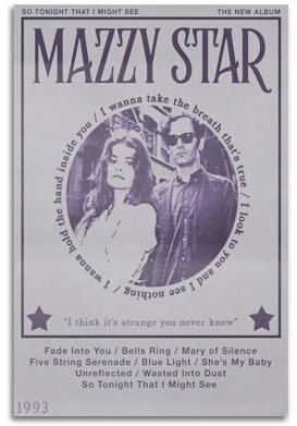 HYWIEUDH Mazzy Star Poster, dekoratives Leinwandposter, Wandkunst, Dekor, Wohnzimmer, moderne Familienschlafzimmer-Dekoration, Poster, 30 x 45 cm, ungerahmter Stil