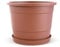 Plastard Blumentopf Terra Ø 35 cm Terrakotta mit Untersetzer, wetterfester Pflanzkübel, Pflanztopf, Blumenkübel, Übertopf für Innen & Außen aus Kunststoff mit Überlauf