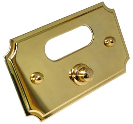 Neroni Mameli Campanello in Ottone Lucido per Esterno abitazione - Porta Ingresso Casa, con Pulsante Elettrico - Modello Tiberio - Made in Italy