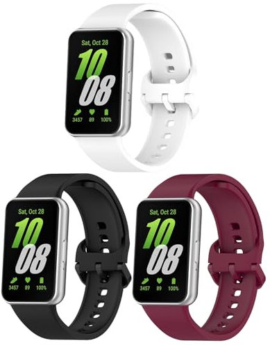 Garmcool Bracelet Compatible pour Samsung Galaxy Fit 3 Bracelet Noir Sangria Blanc Hommes Femmes, Bracelets de Remplacement pour Montres Connectées Silicone four Galaxy Fit 3 R390