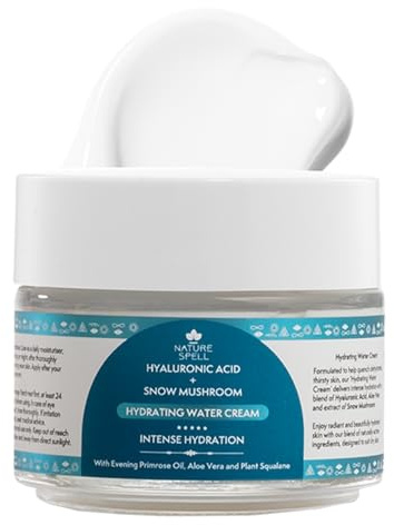 Nature Spell Hyaluronic Acid Face Cream, Vegan Skincare, 100 ml | Hydrating & Plumping Moisturiser with Snow Mushroom, Intense Hydration for Dry & Dehydrated Skin, for All Skin Types