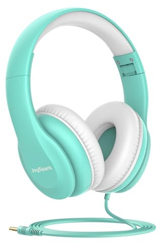 JoySpark Kopfhörer für Kinder, 85 dB Lautstärkebegrenzung, Kinderkopfhörer mit 3,5 mm Anschluss, verstellbar, Faltbare Stereo-Kopfhörer für die Schule-Grün