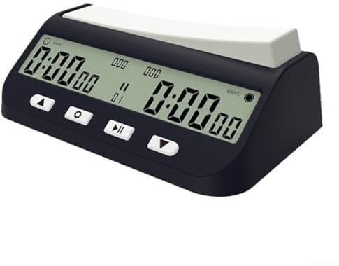 PETSTIBLE Intervall-Timer und Stoppuhr, digitaler Schach-Timer, Schachuhr, mit großer Wipptaste, Stoppuhr für Schachspiel