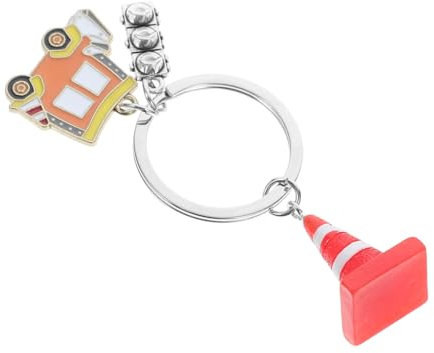 LIFKOME Mini Straßenblock Schlüsselanhänger Kreatives Schlüsselring Accessoire Mit Verkehrsampel Und Pylone Einzigartiges Für Autofans Taschenanhänger Für Handtaschen Und Rucksäcke