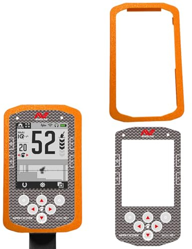 TEHAOUU Schutzhülle + Folie für Minelab Equinox Manticore Control Box Bumper Schutzhülle und Folie Anti-Kollision Stoßfest Staubdicht Metalldetektor Abdeckung Zubehör (Orange)
