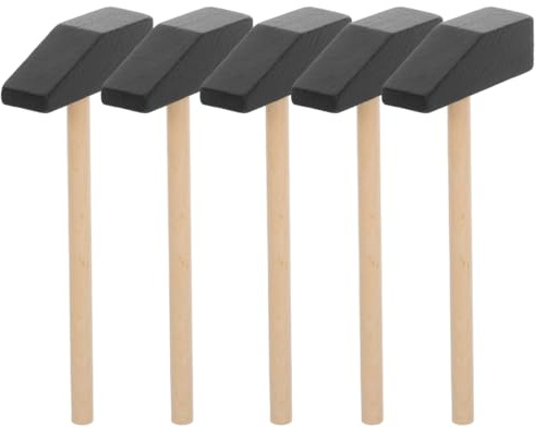 Toyvian Mini-Holzhammer Für Kinder 5 Stück Spielzeughammer Aus Holz Für DIY-Bauen Lernspiele Hand-Augen-Koordination Schule Zuhause Geburtstagsparty-Zubehör