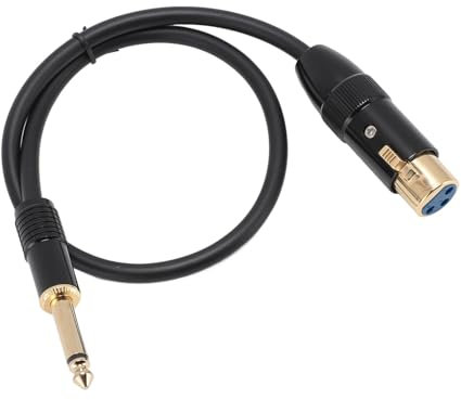 Câble Microphone XLR Femelle, 50 Cm de Longueur XLR Femelle à 1/4 Pouce Câble Métal