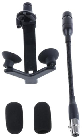 HGZLQKD Unidirectional Violin Mic with Clip Musical Instrument Mic with Clip Kit Gooseneck Microphone and Clip for Studio Violins, 4 Pin for Shure