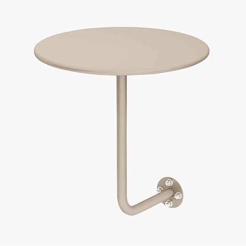 FAXJRU Runder Tisch zur Wandmontage, 40cm Bunter Tisch, Schwebender Stehtisch,L-förmiger Bistrotisch,An Der Wand Montierter Beistelltisch,für Kaffee, Café, Dessertladen,Esszim(Beige)