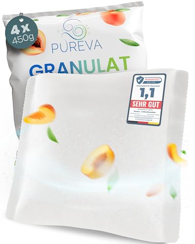 PUREVA Luftentfeuchter Nachfüllpack mit 4x 450g Granulat [NEUESTE FORMEL] | Nachfüllpack mit hochwirksamem Luftentfeuchter Granulat - Entfeuchter Granulat neutralisiert Gerüche & beugt Schimmel vor