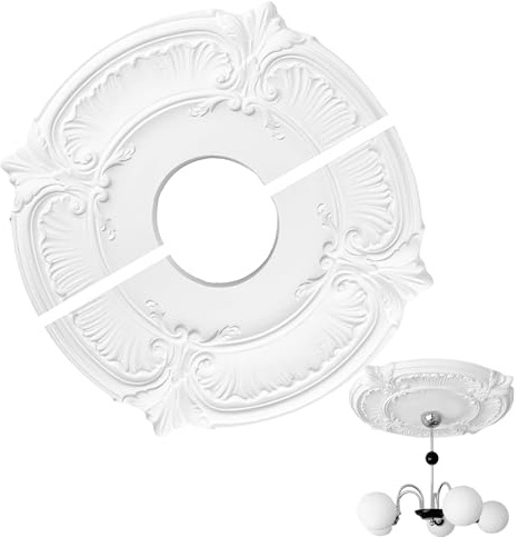Rosetón de techo de poliuretano para iluminación, medallón decorativo para techos, placa de cubierta para lámparas, ventiladores, pantallas de lámparas, decoración redonda, 305mm OD X 87mm ID