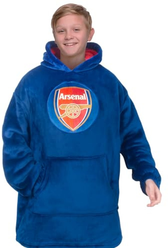 Arsenal Kids Oversized Hoodie Blanket Sherpa Fleece Lined Official Football