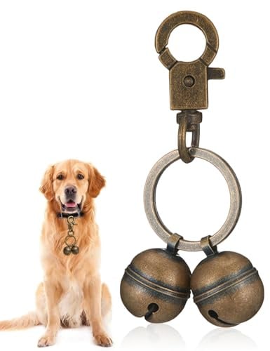 HUVZOR Campanello extra forte per cani e gatti per collare, localizzatore di animali domestici e falconeria, ciondoli in ottone resistente con chiusura a moschettone girevole per Collare Campana