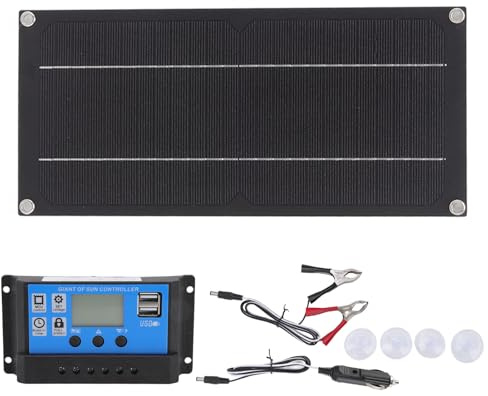 60W 18V Kit Panneau Solaire Portable avec Contrôleur 100A - Charge Rapide et Durable pour Batteries 12V / 24V, Parfait pour en Plein Air et Camping