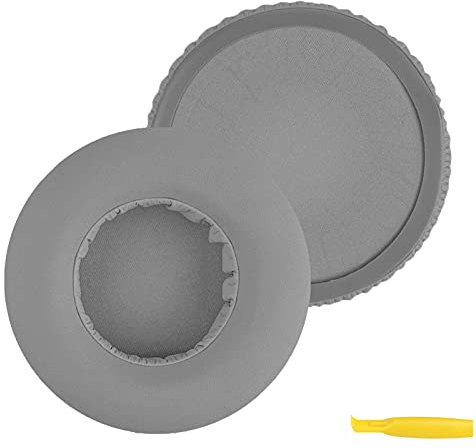 Geekria QuickFit Protein Leather Replacement Ear Pads for AKG K550, K551, K553 MKII Headphones Earpads, Headset Ear Cushion Repair Parts (Grey)