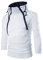 Xmiral Kapuzen-Pullover Herren Einfarbig Lose Kapuzensweatshirt Hoodies Reißverschluss-Ausschnitt(S,Weiß)