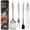 ROMANTICIST Set di 5 accessori per barbecue resistenti per top chef, set di strumenti professionali per barbecue e barbecue di base per cortile, ristorante, cucina all'aperto, regalo deluxe per la