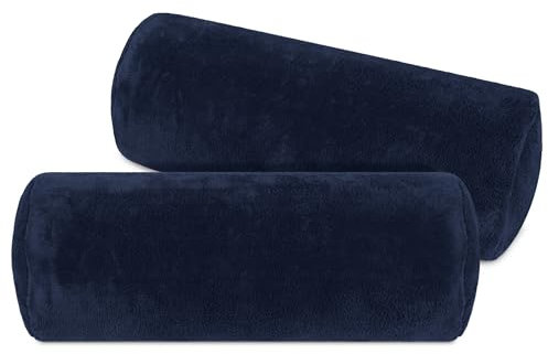 npluseins 2er Pack Kissenhüllen aus Coral-Kuschel-Fleece (2 Stück) 1257.1667, ca. 40 x 15 cm, Marine