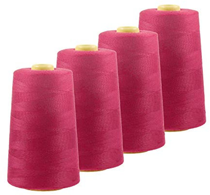 4 x 4572m Qualitäts Overlock-Garn Overlock-Nähgarn Oeko-Tex Farben 541 bis 580, Farbe:A563 helles pink