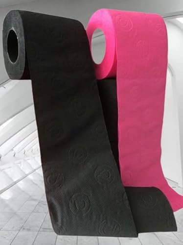 SUPER TREND - deSIGN WC Papier geprägt im Magic Mix SCHWARZ & PINK (6 Rollen/Farbe) 3-lagig- Color your Life