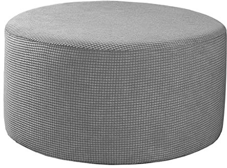 Baoblaze rond de repose-pieds de housses de pouf des couvertures de pouf de stockage de tissu extensible, Machine de housse de, Gris