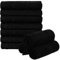 Brandsseller Lote de 10 Toallas de Cortesía 30 x 50 cm Tela de Cortesía Toalla de Rizo con Percha Algodón 450 g/m² Cuarto de Baño Menaje - Negro