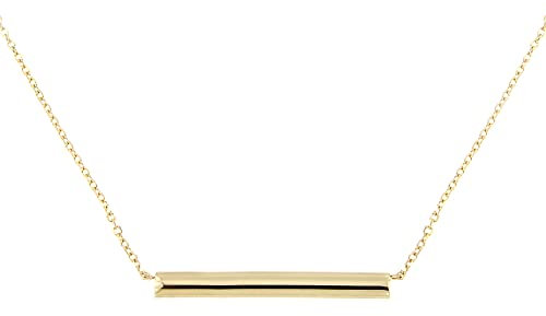 forme di Lucchetta - Halskette mit horizontalem Riegel 14 Karat GelbGold, Echtgold Schmuck, Goldkette 585 Damen, Kette 45cm einstellbar 42cm