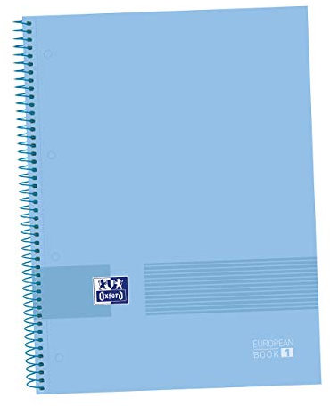 Oxford, Europeanbook1 Color Periwinkle Blue - Taccuino A4 elegante, Minimalista, a quadretti 5 x 5, copertina rigida, microforata, 80 fogli, 80 fogli, colore: blu