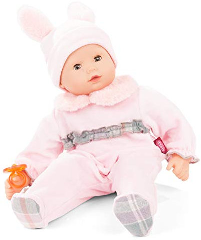 Götz 2127902 Maxy Muffin Pastellino Puppe - 42 cm große Babypuppe mit blauen Schlafaugen, ohne Haare und Weichkörper - Weichkörperpuppe in 4-teiligen Set