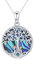 Collier arbre de vie pour femme, collier pendentif soeurs en argent sterling pendentif coquille d'ormeau de l'arbre généalogique, chaîne de 18 arbre de vie bijoux cadeaux pour femmes soeurs amis