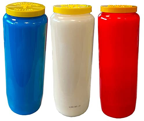 Bougie de prière en pot Neuvaine 18 x 7 cm 100 % végétal Combustion 9 jours - 216 heures (UNE PAR COULEUR)