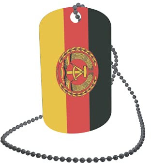 U24 Dog Tag Erkennungsmarke ID Tag an Kette Flagge NVA Alu 30 x 50 mm