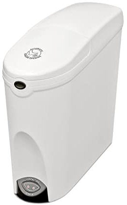 Automatic Sanitary Bin Contactless Foot Sensor | Washrooms Toilets | White | Large 20 Litre