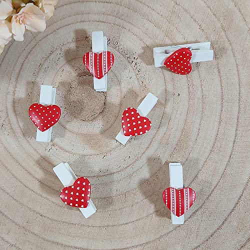 Sindy Bomboniere segnaposto Matrimonio mollette Cuore Rosso 60 Pezzi (Cuore Rosso)