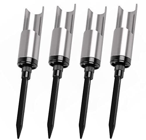 SHADDOCK Rutenhalter Angeln Rutenständer Bodenständer Angelrute Haltewinkel Halter Universal-Angelrutenhalter aus Aluminiumlegierung, Grau abnehmbarer Stangenständer für Karpfen Uferangeln(4STK)