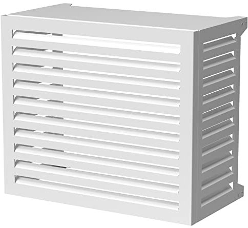 Box Air Klima Cover Clima Blade M Blanc – Cache Climatiseur Extérieur en Aluminium Composite, Supports INOX Réglables, Installation Murale, Protection Unité Extérieure