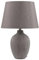 Klassische Tischlampe Lampenschirm aus Leinen keramischer Lampenfuß braun Fergus