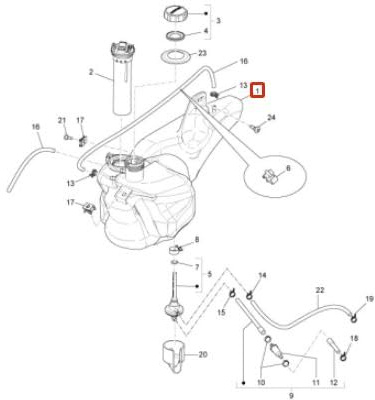 Benzintank Maxtuned Kraftstofftank für Liberty 50 RST PTT, 622597