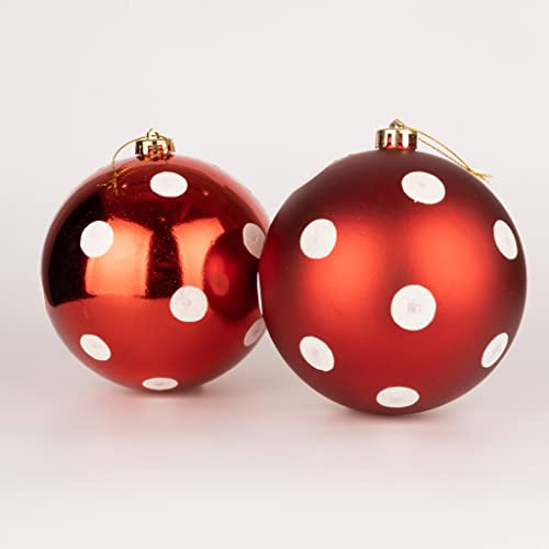 50 mm/24 Stück Weihnachtskugeln, bruchsicher, rot-weiße Punkte, Weihnachtsbaumschmuck, Kugel-Ornamente, Bälle, Weihnachtsdekoration, Weihnachtsdekoration, Weihnachtsdekoration, Weihnachtsdekoration,