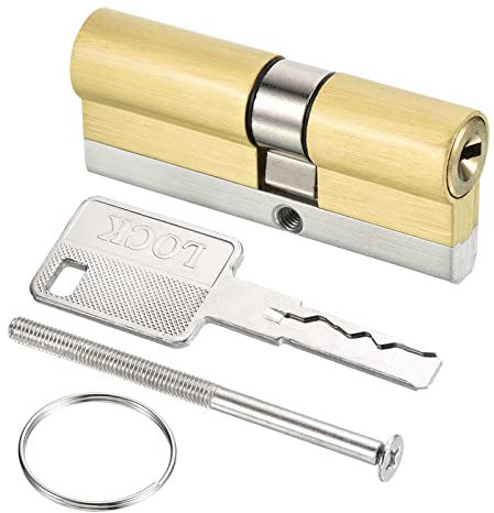 PATIKIL 32.5/42.5 (75mm Globale) Européen Double Serrure Cylindre, Porte Cylindre Serrure avec 8 Clés pour Bois Portes, Aluminium Portes