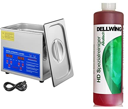VEVOR Nettoyeur A Ultrasons Professionel 3L,Nettoyeur ultrasons 120W 220V,Ultrasonic Cleaner chauffage & Dellwing - Nettoyeur à ultrasons concentré pour carburateur, culasse