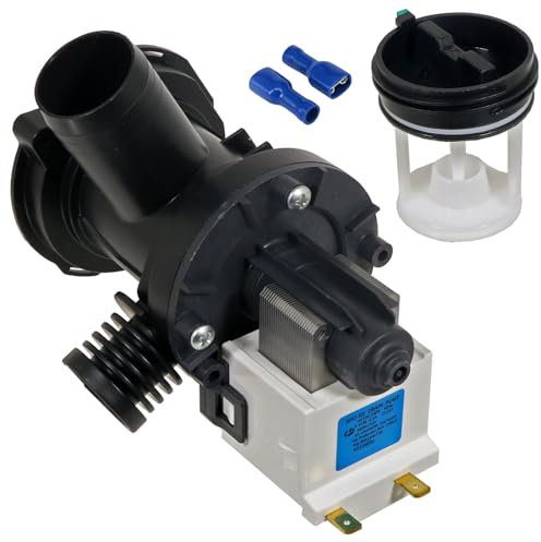 SPARES2GO Ablaufpumpe kompatibel mit Whirlpool Waschmaschine Waschtrockner (25 W, 220–240 V, Modell M326, M327)