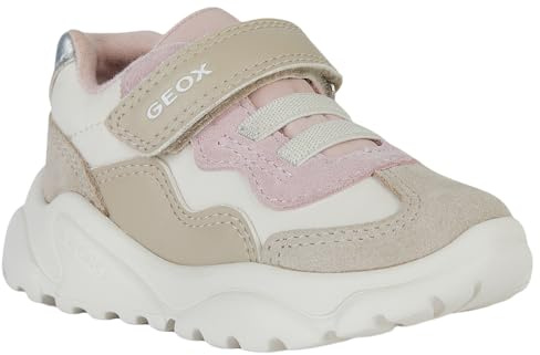 Geox Baby Ciufciuf Girl B Sneaker, Lt Ivory Dk Rose, 3.5 UK Child