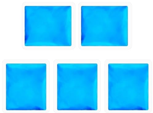 umorismo 5 Stück Kühlpad Kühlkompresse Kalt Warm Kompresse Mini Kühlpads Gel 8x9cm Wiederverwendbar Gel Kühlpack Kühlkissen für Kopfschmerzen Zahnschmerzen Müde Augen Fieber Insektenstiche