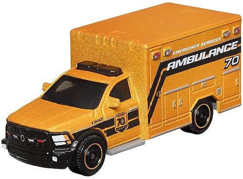 Mattel Matchbox Moving Parts 70 Years Special Edition Die-Cast Vehicle - HMV12 ~ Inspired by 2019 Ram Ambulance ~ 5/5 Orange and Black