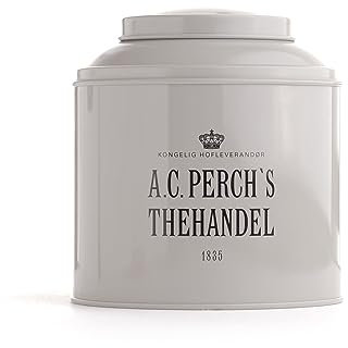 A.C. PERCH'S Teedose für Losen Tee 100-200g | Grau| Klassische Runde Tee Box | Edle und Praktische Aufbewahrung für Losen Tee und Teebeutel